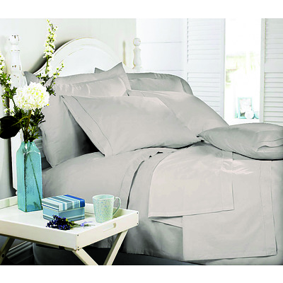 Royal Comfort Middleton Collection 1000 Thread Count Single Warm Grey Luxurious Egyptian Sheet Set - RRP $199 - Brand New