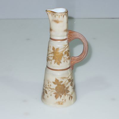 Victorian Cased Milk Glass and Gilt Decorated Pitcher Circa 1900