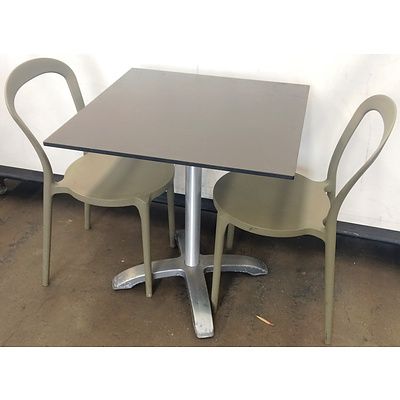 Cafe Table with 4 Olive Chairs