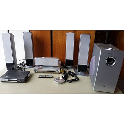 LG Stereo System, LG DVD/CD Receiver, LG Wireless TX-Transmitter lot of 9