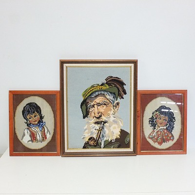 Various Prints and Pictures, Including Embroidered Artworks