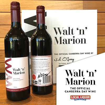 1 x signed case (12 bottles) of Nick O'Leary Walt 'n' Marion Shiraz - the Official Canberra Day wine.