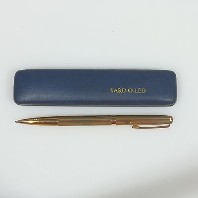 Solid 9 Carat Gold Yard-O-Led Pen and Case
