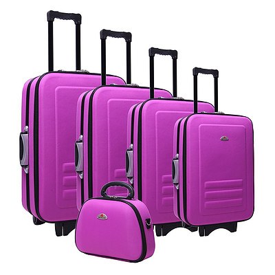 Delegate 5pc Suitcase Trolley Travel Bag Luggage Set PURPLE RRP $254.95 - Brand New