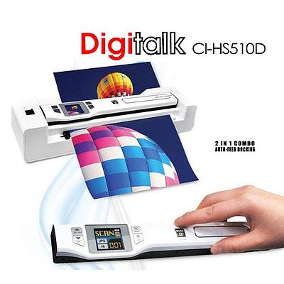 Digitalk 2-in-1 Combo Portable A4 1200DPI Photo & Document Scanner (CI-HS510D) - With Warranty