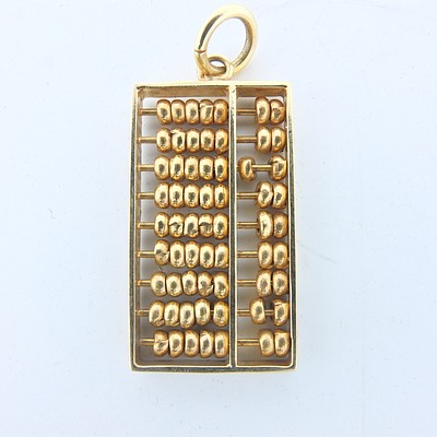 Chinese 14 Karat Gold Abacus Pendant