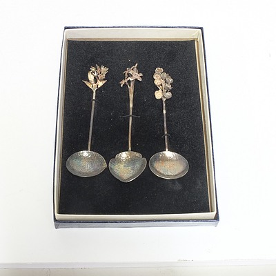 Sargisons Hobart Hand Wrought Sterling Silver Wildflower Spoons