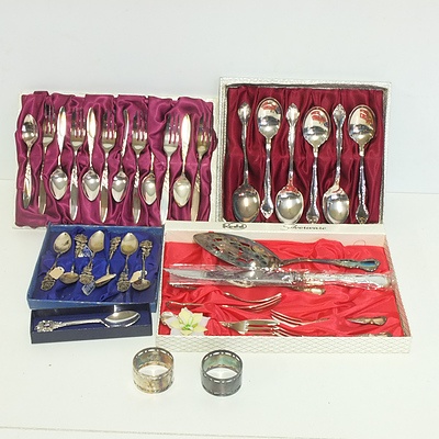 Various Boxed Silver Plate Flatware Sets