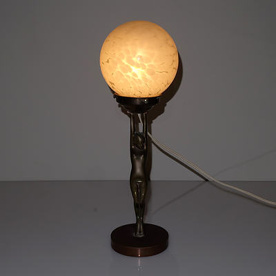 Art Deco Cast Brass Diana Lamp