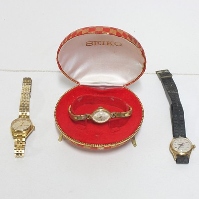 Three Women's Watches, Seiko, J Farren Price and Citizen
