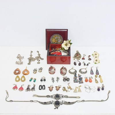 Assortment of Earrings and Brooches