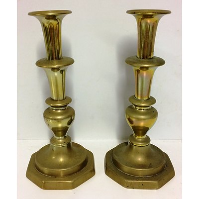 Pair of Vintage Brass Candlesticks