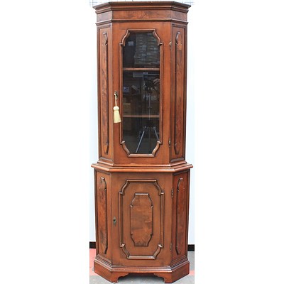 Antique Style Walnut Corner Cabinet