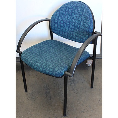 Blue and Green Fabric Office Chair - Lot of Six