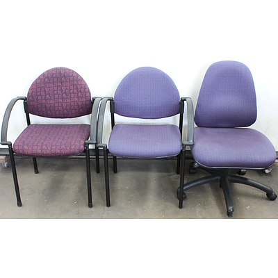 Mauve Office/Reception/Visitor Chairs - Lot of 11