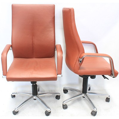 Burgtec Leather Highback Executive Chairs - Lot of Two