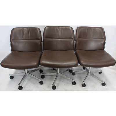Framac Leather Chairs  - Lot of Three