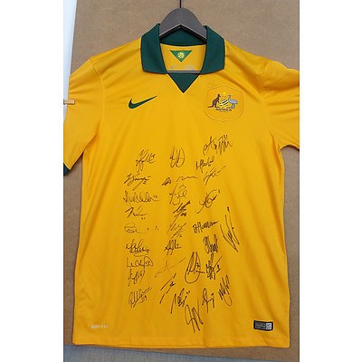 Socceroos Signed Jersey by 2014 FIFA World Cup Squad - Framed