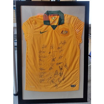 Socceroos Signed Jersey by 2014 FIFA World Cup Squad - Framed