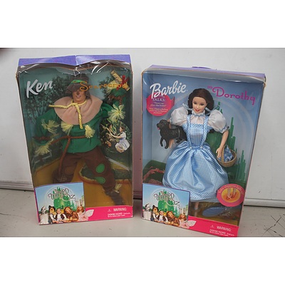 The Wizard of Oz Barbie/Ken Dolls in Boxes - Lot of 4