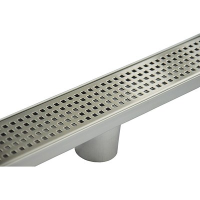 800mm Bathroom Shower Stainless Steel Grate Drain with Centre outlet Floor Waste Square Pattern RRP $159.95 - Brand New