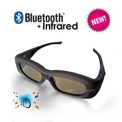 3D Active Glasses with Bluetooth & Infra-Red Technology - With Warranty