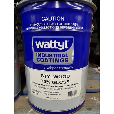 New Wattyl Stylwood 70% Gloss Ultra Premium Lacquer for Interior Timber - 20L