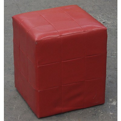 Patch Ottoman Square Red - Set of 4
