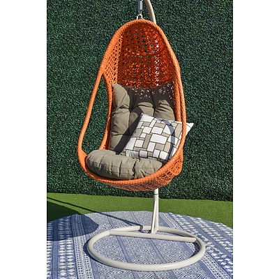 New Coco N3 Hanging Chair - Orange - RRP=$849.00