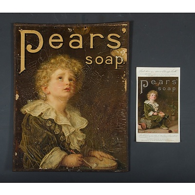 Pears Soap Advertising Board, "Bubbles" By Sir John Millais (As Inspected); & A Scrapbook Cut-Out Of The Same Image