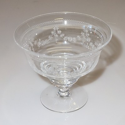 Four Finely Etched Stuart Crystal Dessert Coupes