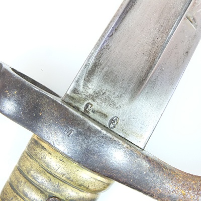 French M1866 Chassepot Bayonet and Scabbard, with Yataghan Blade Circa 1874