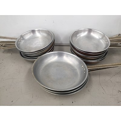 CaterChef Stainless Steel Fry Pans - Lot of 16