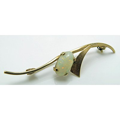9ct Gold Australian Opal brooch