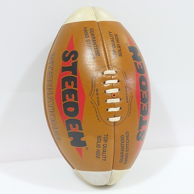 Hand Stitched Hide Steeden Rugby League Ball