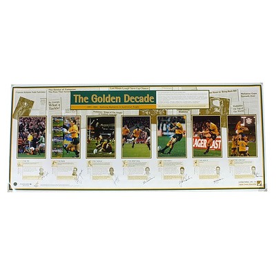 'The Golden Decade' Print Signed by Lynagh, Campese, Gregan, Larkham, Eales, Mortlock and Harrison