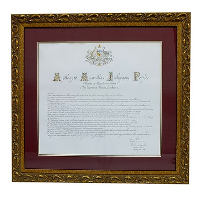 The Apology Manuscript, Acknowledging the Apology to Australia’s Indigenous Peoples by the Prime Minister The Hon Kevin Rudd on the 13 February 2008