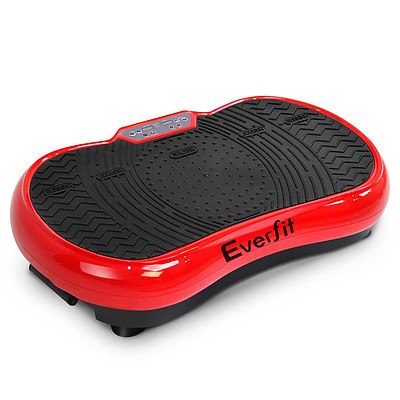 1000W Vibrating Plate Exercise Platform With Roller Wheels - Red - Brand New
