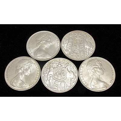 Australian Silver Round 50c coins 1966