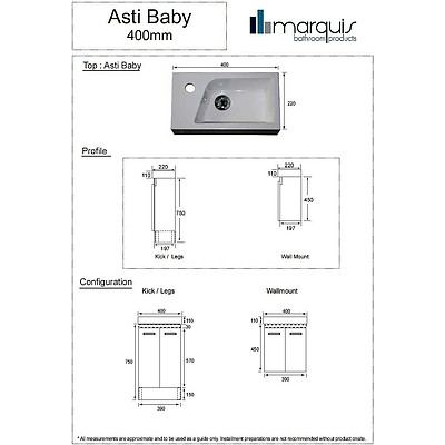 New Marquis Asti Baby Hung Gloss Vanity 400x220 2Dr - RRP=$1,299.00