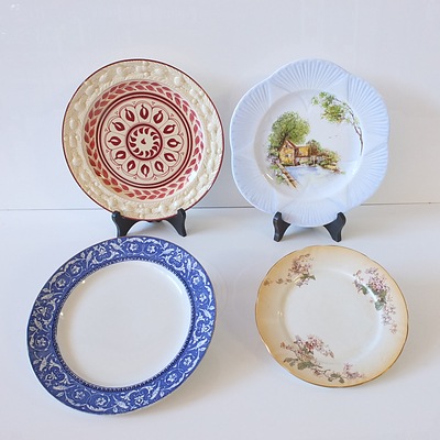 Four English China Plates, Including Royal Doulton, Adams, Shelley and  More