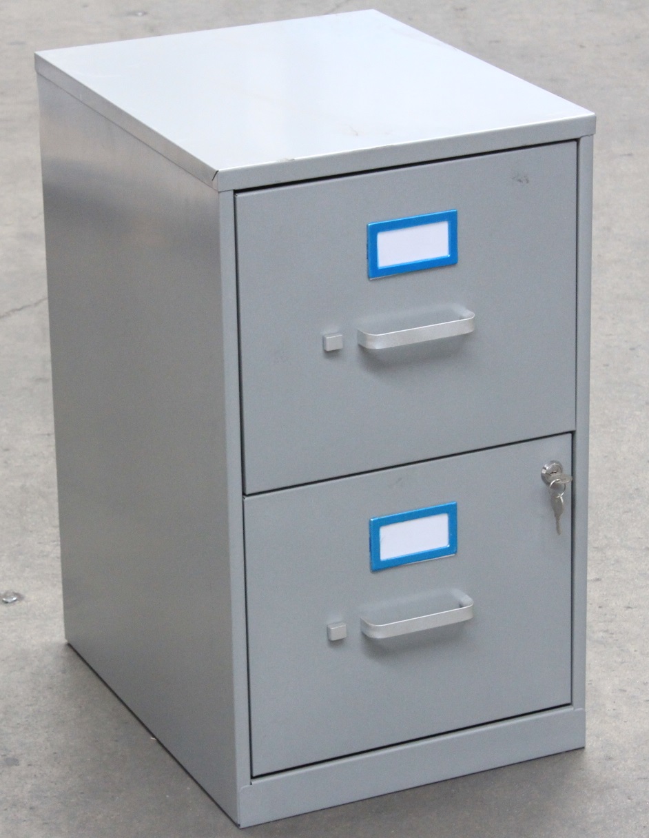 Grey Steel 2 Drawer Filing Cabinet Lot 867913 Allbids