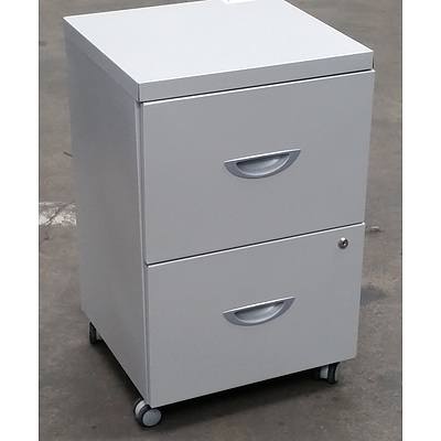 Grey Steel 2 Drawer Filing Cabinet - Demonstration Model