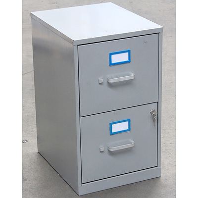 Grey Steel 2 Drawer Filing Cabinet - Brand New
