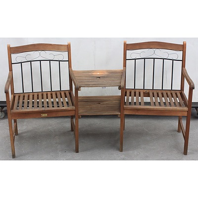 2 Seat Timber Outdoor Setting