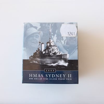 2000 HMAS Sydney II One Dollar Fine Silver Proof Coin
