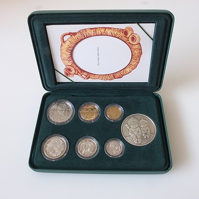 1995 Proof Australian Baby Coin Set with Gumnut Baby Medallion