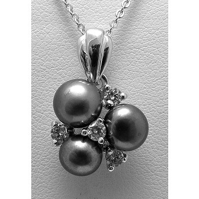 Sterling Silver Black Pearl Pendant