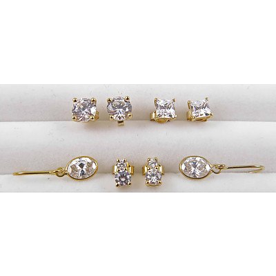 Collection of 4 CZ Earrings