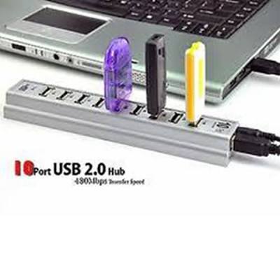 10 Port USB Hub with Power Adaptor - With Warranty